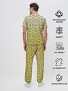 Мужская пижама с брюками / рисованный узор усы червячки