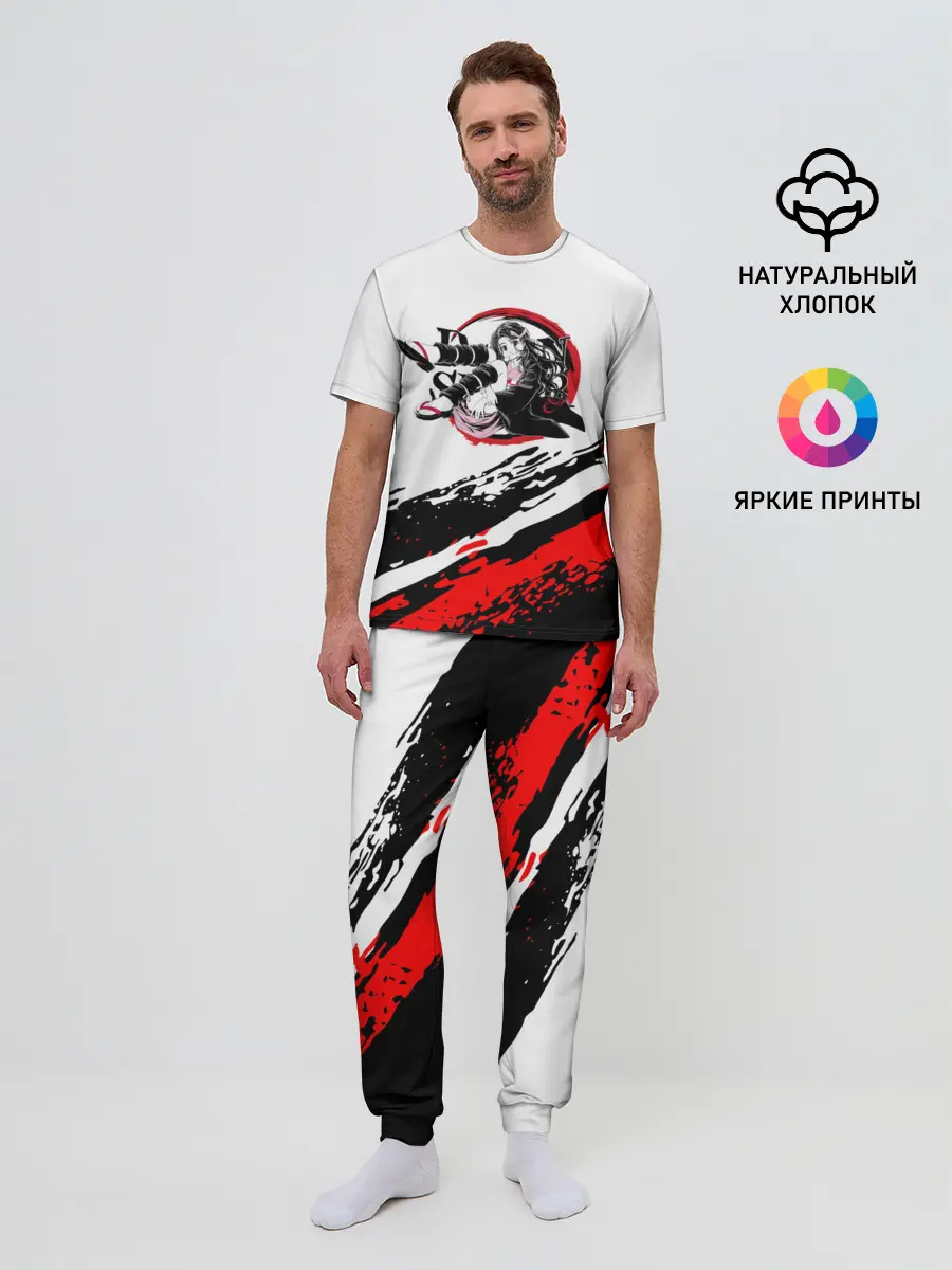 Мужская пижама с брюками / Незуко Камадо | Клинок, рассекающий демонов
