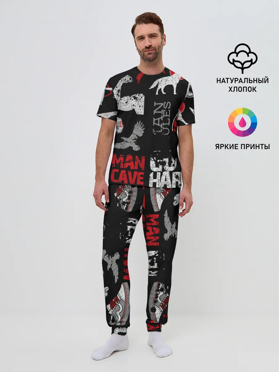 Мужская пижама с брюками / ЧТО ТО МОТИВАЦИОННОЕ 3D