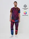 Мужская пижама с брюками / Фиолетовый узор 3D