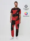 Мужская пижама с брюками / Красный волк 3D