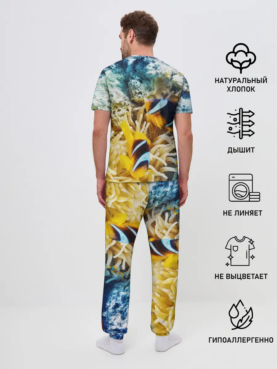 Мужская пижама с брюками / Морской мир