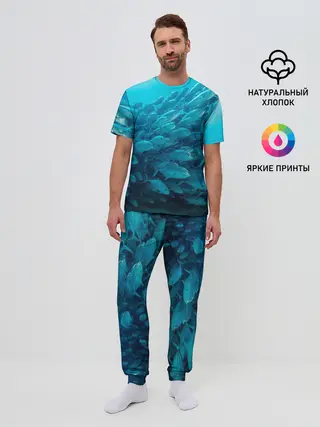 Мужская пижама с брюками / Морской мир