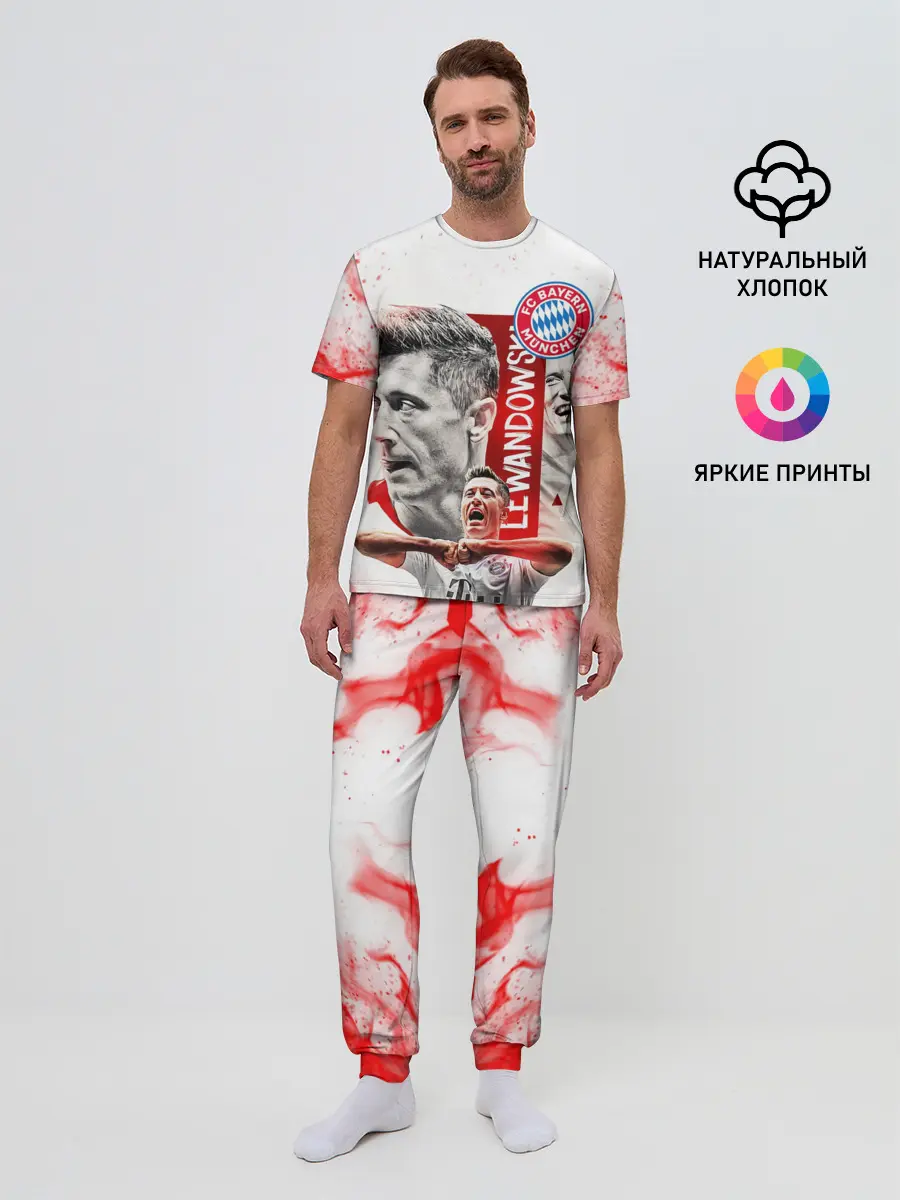 Мужская пижама с брюками / РОБЕРТ ЛЕВАНДОВСКИ / БАВАРИЯ