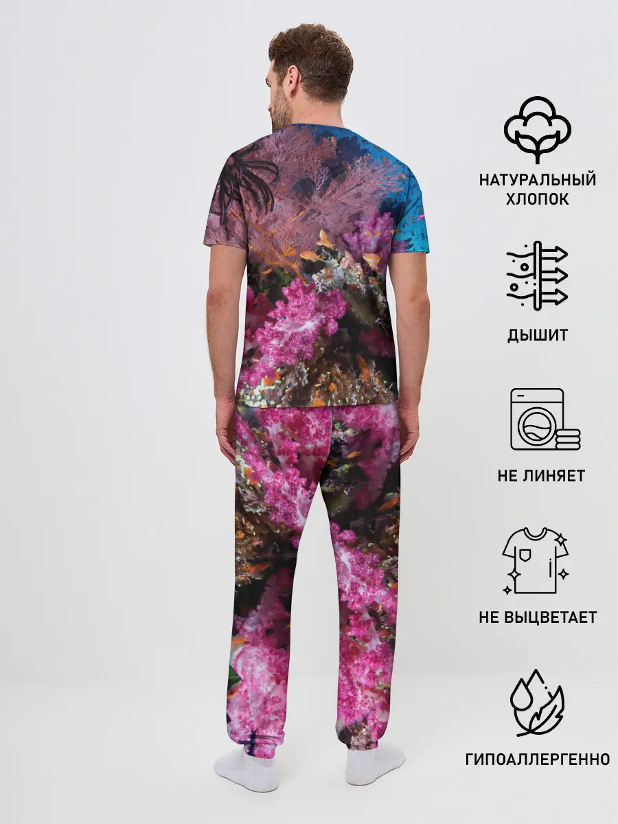 Мужская пижама с брюками / Коралловые рыбки