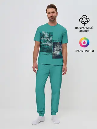 Мужская пижама с брюками / Море