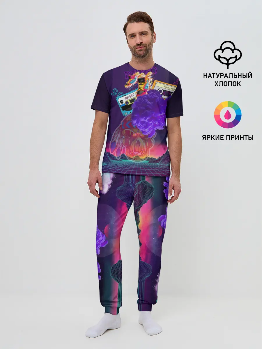 Мужская пижама с брюками / Ретро 90-е.