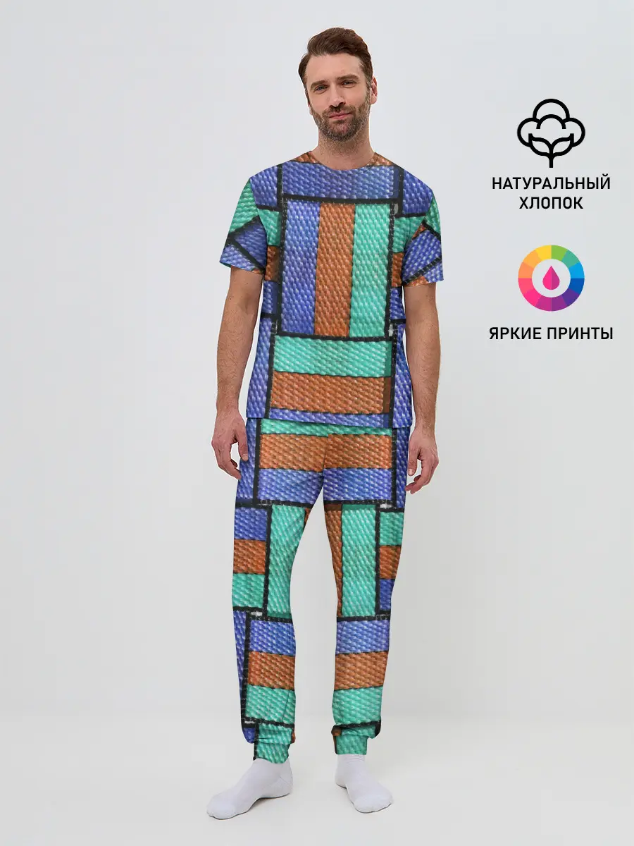 Мужская пижама с брюками / Stripes