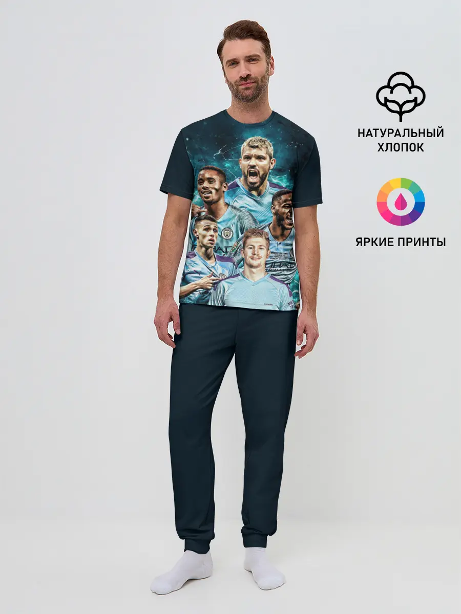 Мужская пижама с брюками / Манчестер Сити Серхио Агуэро