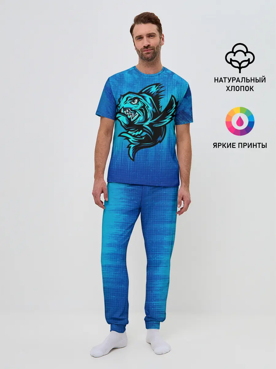 Мужская пижама с брюками / Пиранья