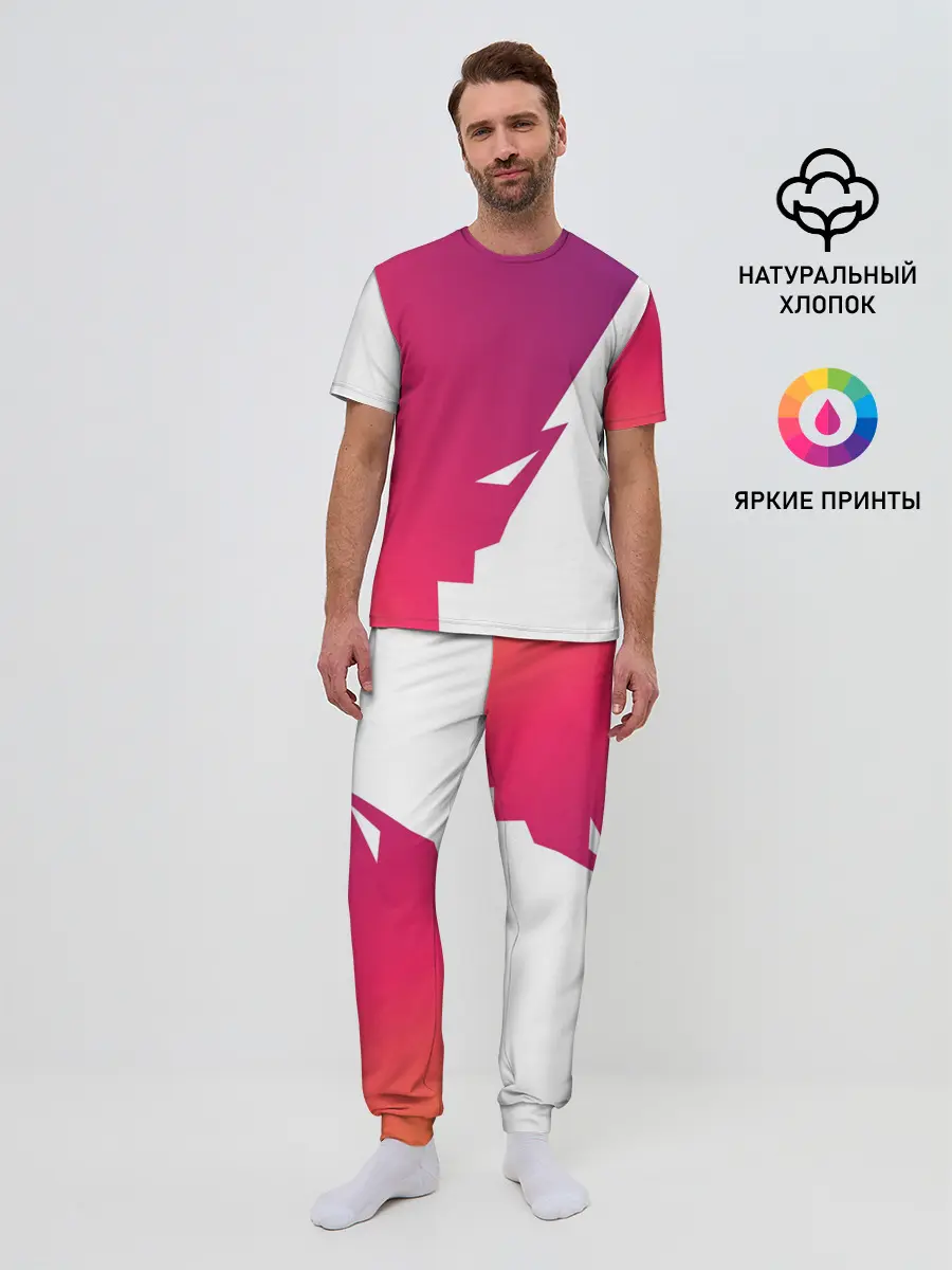 Мужская пижама с брюками / Обертка и Задний фон