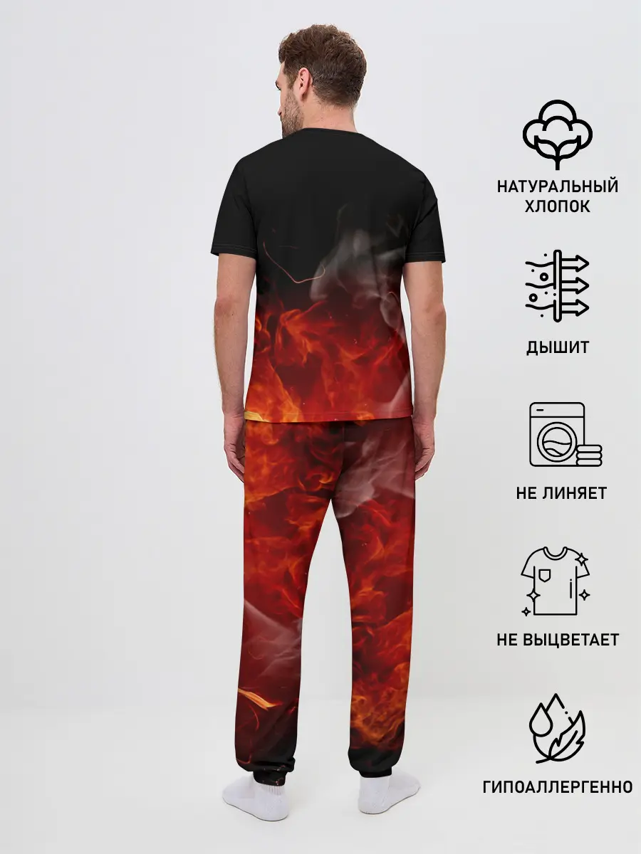 Мужская пижама с брюками / Юно в огне | Чёрный клевер