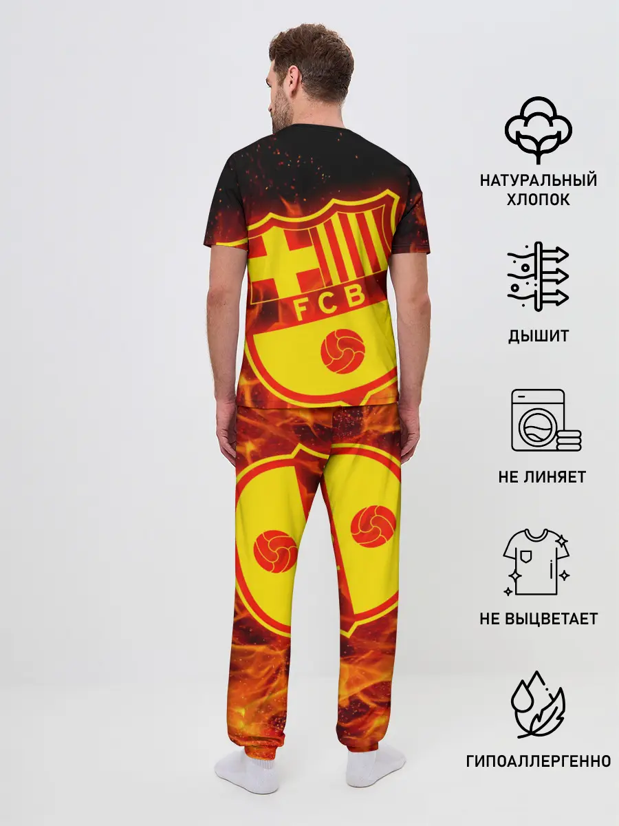 Мужская пижама с брюками / FC BARCELONA / FIRE / ОГОНЬ