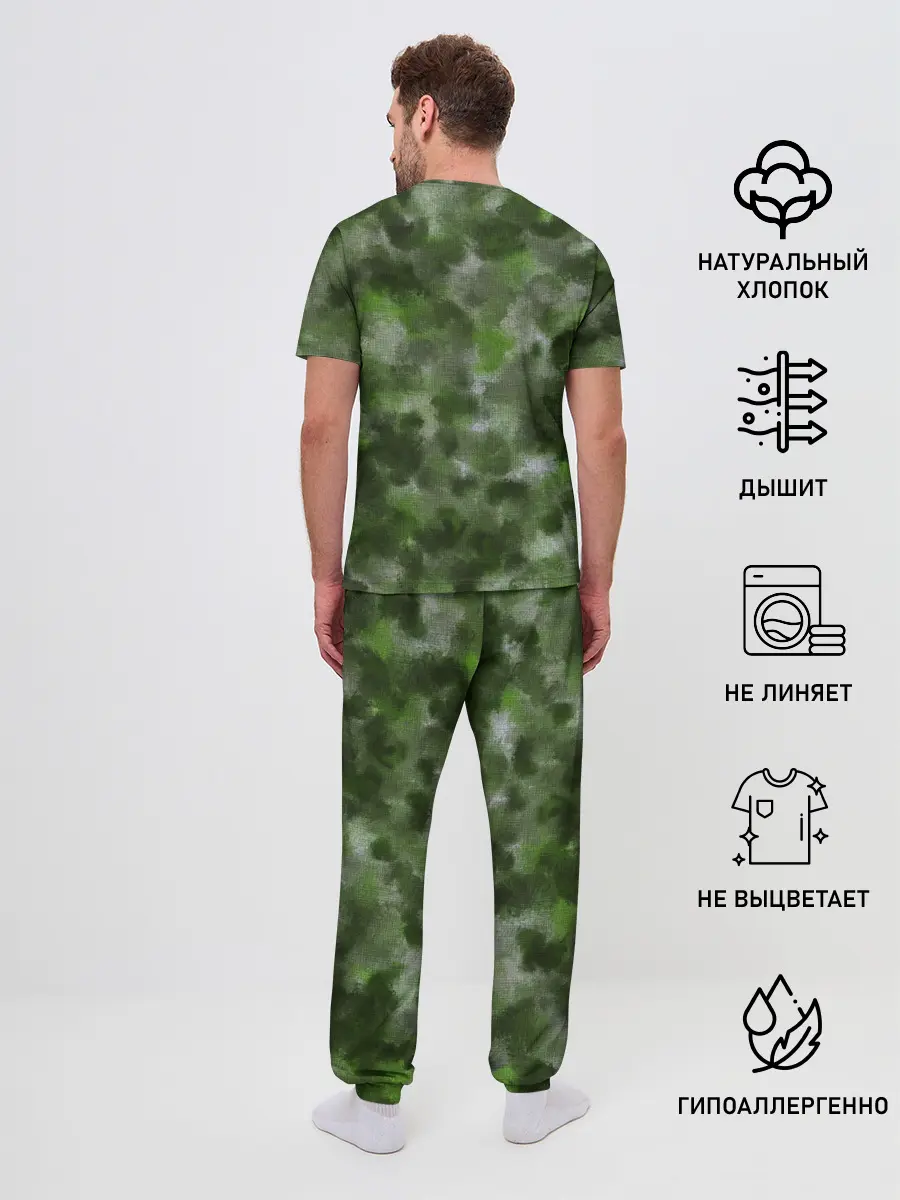 Мужская пижама с брюками / Canvas Green Camo