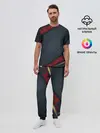 Мужская пижама с брюками / 3D Dark red & black