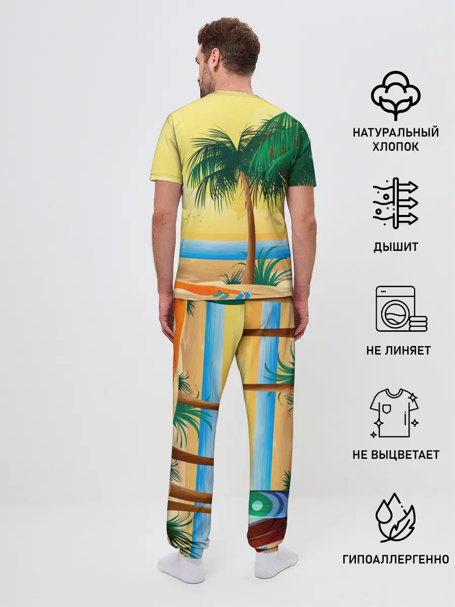 Мужская пижама с брюками / Пляж