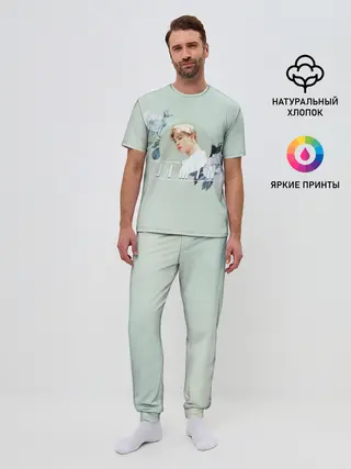 Мужская пижама с брюками / Чимин в цветах
