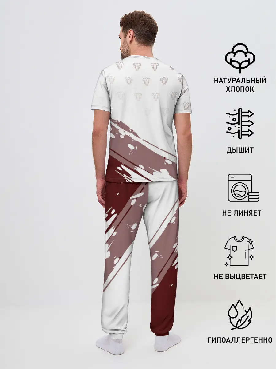 Мужская пижама с брюками / Аста кричит с мечом Чёрный клевер