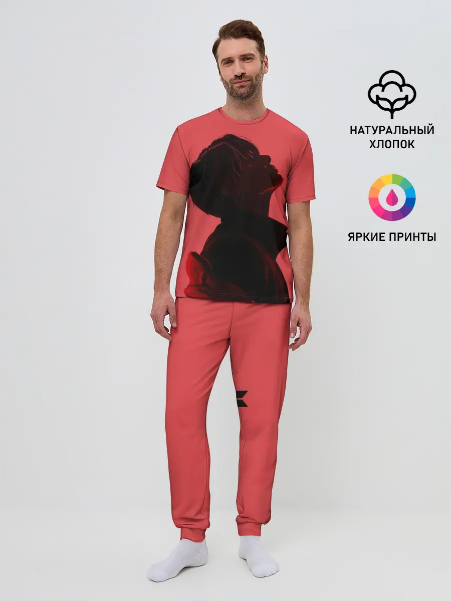 Мужская пижама с брюками / Pink Jungkook
