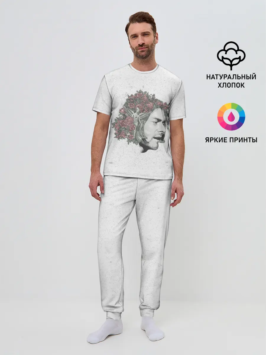 Мужская пижама с брюками / Цветы в волосах