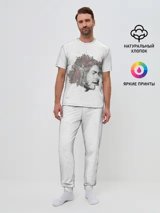 Мужская пижама с брюками / Цветы в волосах