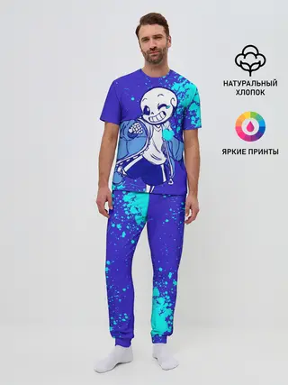 Мужская пижама с брюками / UNDERTALE SANS BLUE