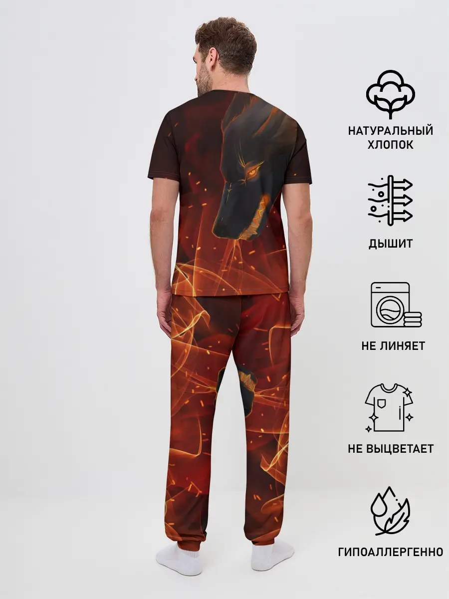 Мужская пижама с брюками / ОГНЕНЫЙ ВОЛК, 3d