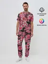 Мужская пижама с брюками / Иероглифы и Сакура 3D