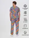 Мужская пижама с брюками / Тропические цветы и узоры