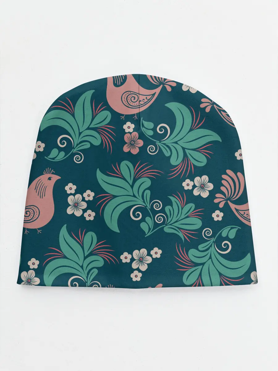 Детская шапка / Птицы в Цветах