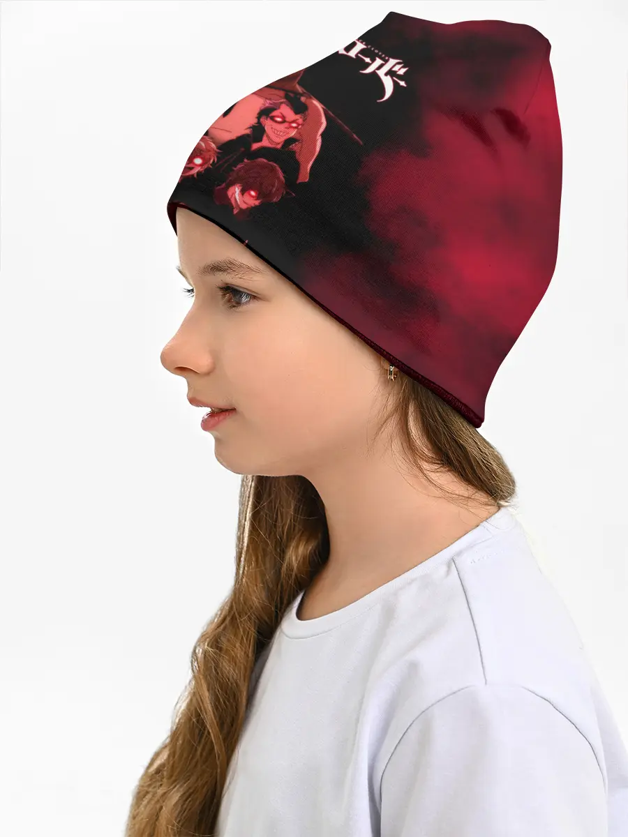 Детская шапка / Черные быки демонические глаза