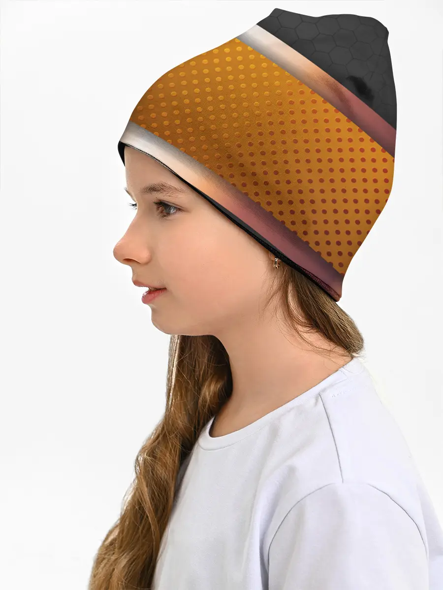 Детская шапка / 3d gold / black