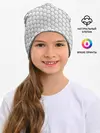 Детская шапка / Белая броня на тёмном фоне