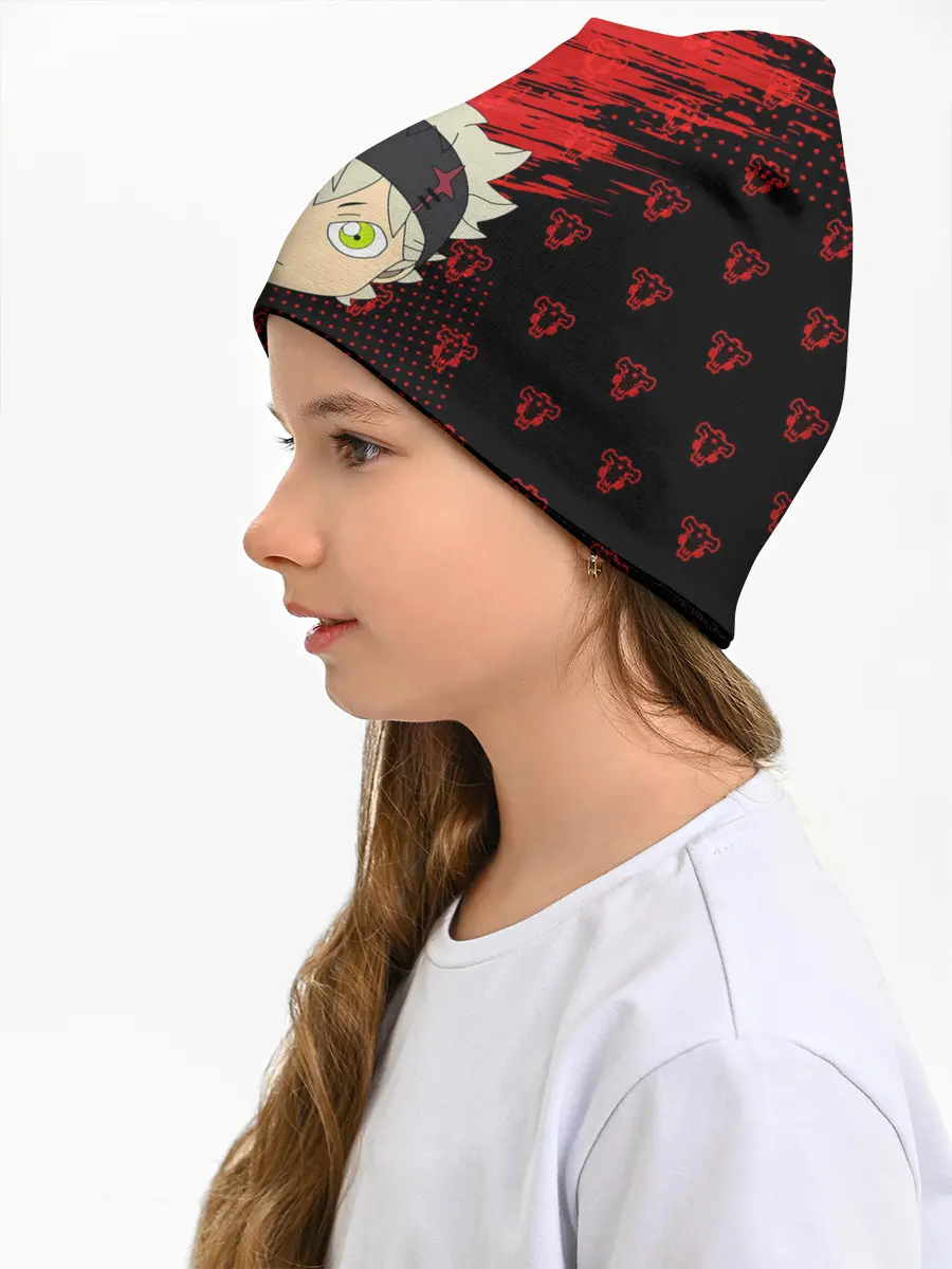 Детская шапка / Чёрный клевер голова Аста