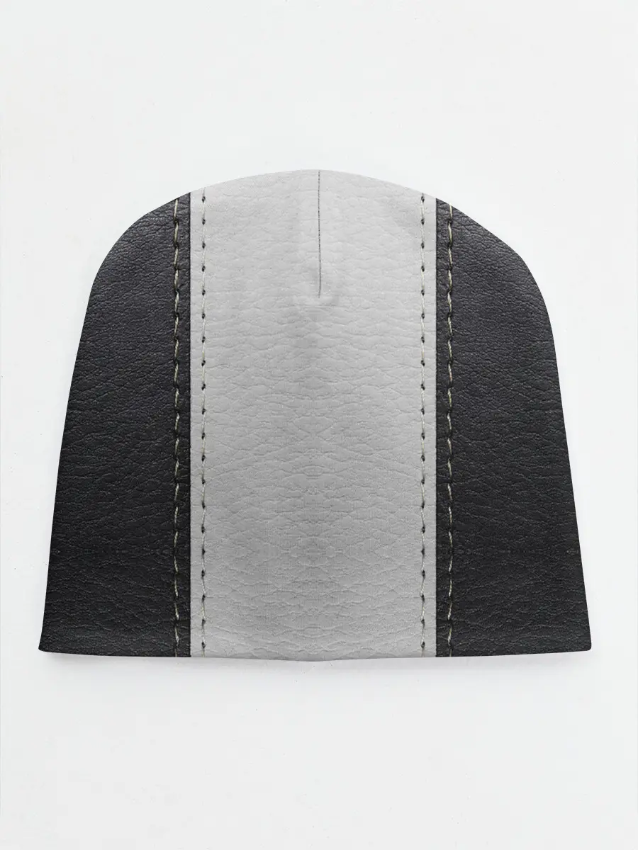 Детская шапка / Черно белая кожа