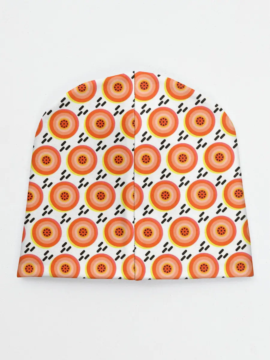 Детская шапка / Поп арт, мишень, диски дождь