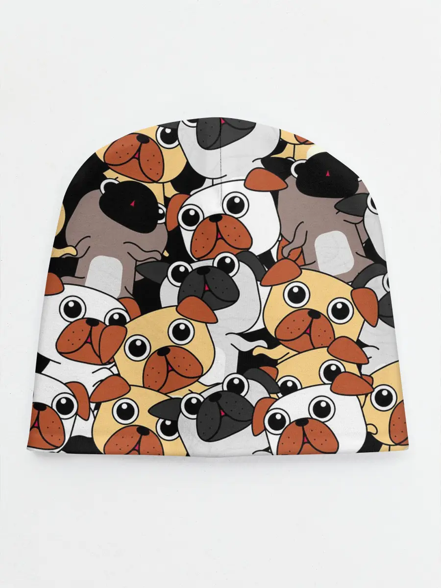 Детская шапка / Собаки мопсы