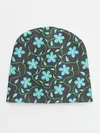 Детская шапка / Цветочный узор на темном фоне