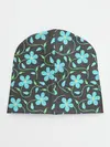 Детская шапка / Цветочный узор на темном фоне