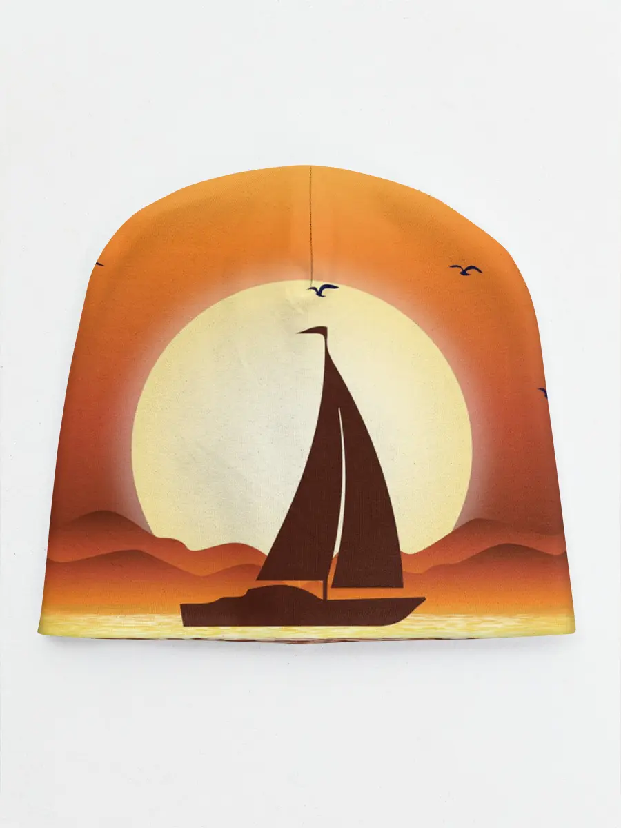 Детская шапка / Кораблик на закате