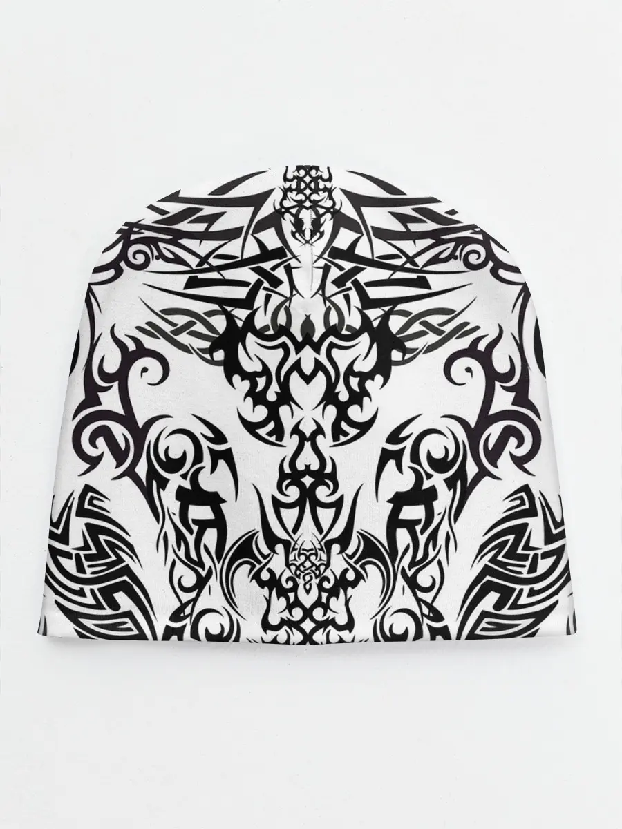 Детская шапка / ТАТУ ЧЕРНО БЕЛОЕ УЗОР