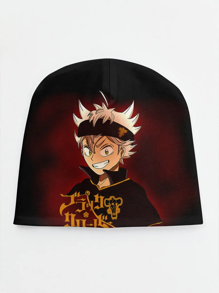 Детская шапка / Чёрный клевер улыбка Аста