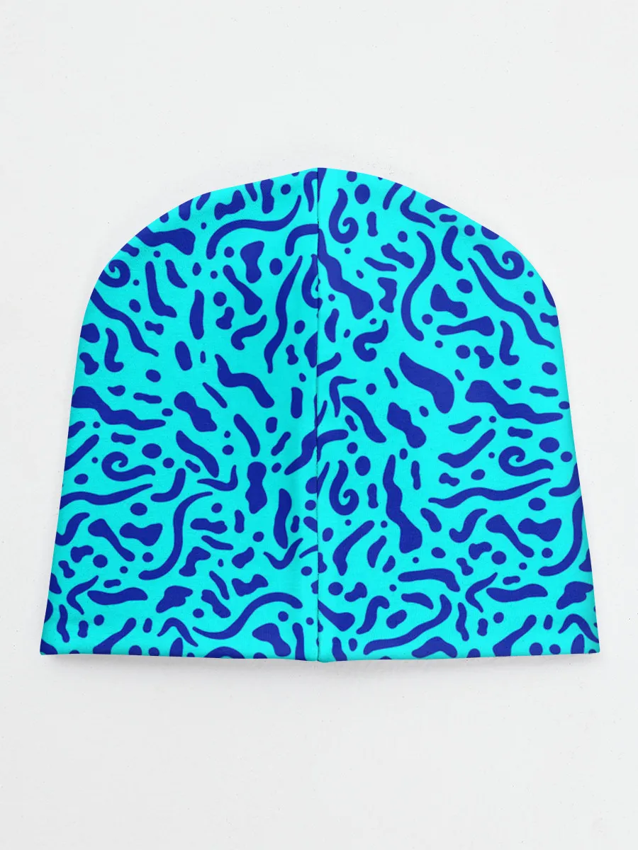 Детская шапка / Неоновые синие узоры