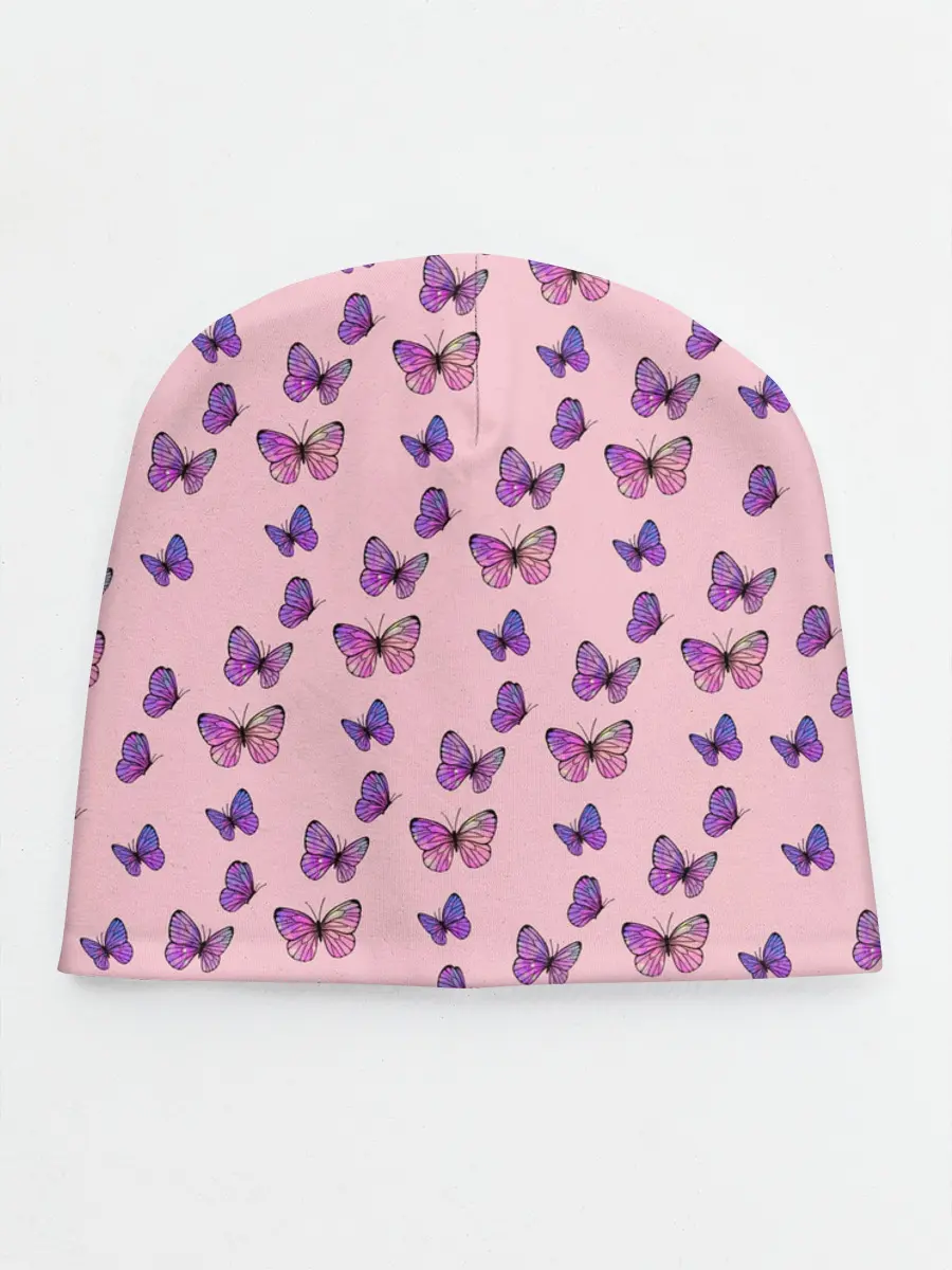 Детская шапка / Бабочки фиолетовые | 2