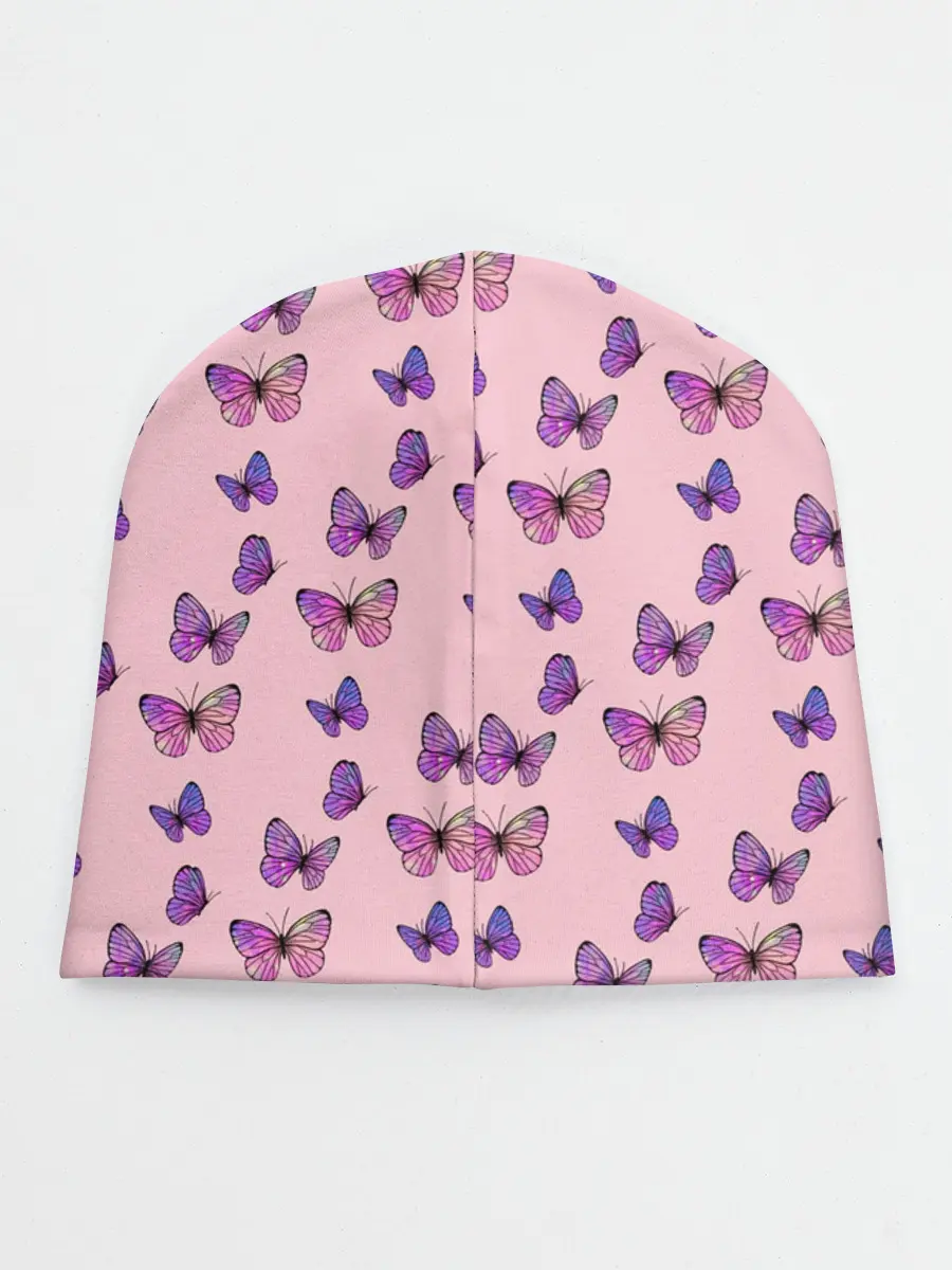 Детская шапка / Бабочки фиолетовые | 2