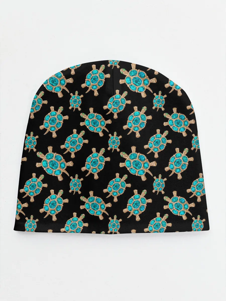 Детская шапка / Бирюзовые черепашки брошка