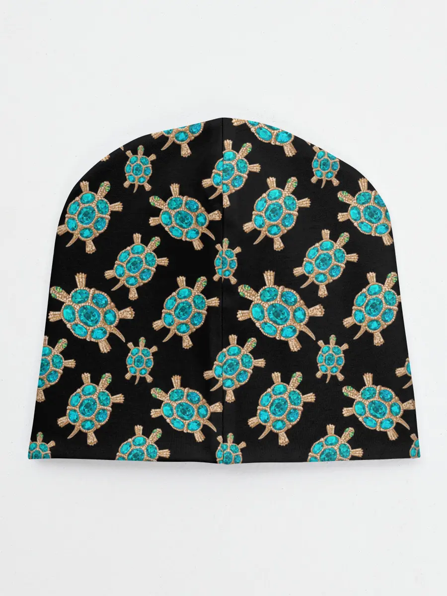 Детская шапка / Бирюзовые черепашки брошка