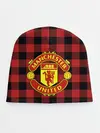 Детская шапка / Манчестер Юнайтед фон в клетку