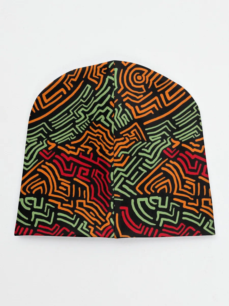 Детская шапка / абстрактный узор линии