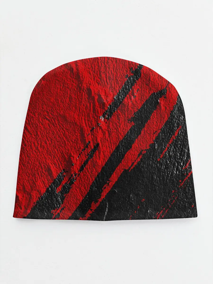 Детская шапка / Красное чёрное 3D